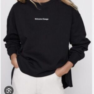 Zara Black Welcome Change Sweatshirt